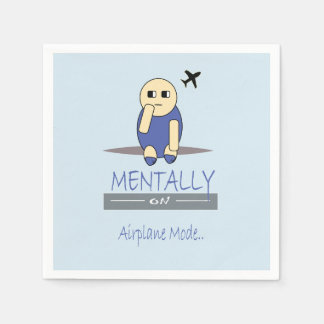 Mentally on Airplane Mode Cute Chimy Napkins スタンダードカクテルナプキン