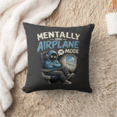 Mentally On Airplane Mode Shirt Funny Anime boy クッション (ブランケット)