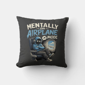 Mentally On Airplane Mode Shirt Funny Anime boy クッション