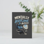 Mentally On Airplane Mode Shirt Funny Anime boy ポストカード (スタンド正面)
