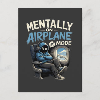Mentally On Airplane Mode Shirt Funny Anime boy ポストカード