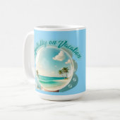 mentally on vacation design コーヒーマグカップ (正面左)