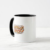 Mentally Spicy Funny Retro Comic Burnt Out Coffee  マグカップ (正面左)