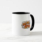 Mentally Spicy Funny Retro Comic Burnt Out Coffee  マグカップ (正面右)