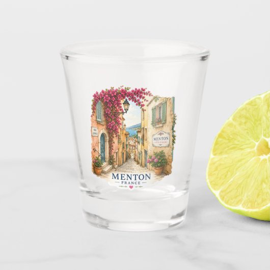 Menton Charming Old Town Alley Shot Glass ショットグラス (正面)