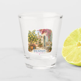 Menton Côte d'Azur Patio Watercolor Souvenir Shot ショットグラス