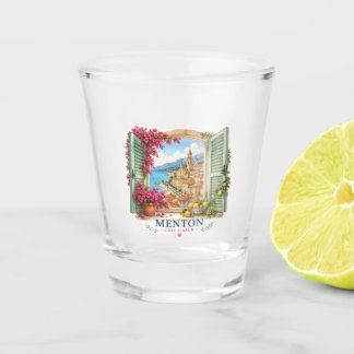 Menton Côte d'Azur Window Watercolor Souvenir Shot ショットグラス