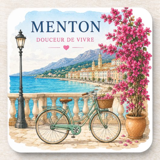 Menton French Riviera bicycle coasters コースター (正面)