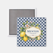 Menton French Riviera Magnet - Blue Lemon マグネット (正面/裏面)