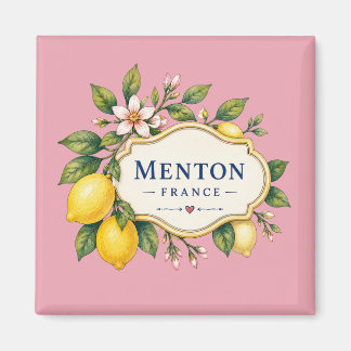 Menton French Riviera Magnet - Dusty pink Lemon マグネット