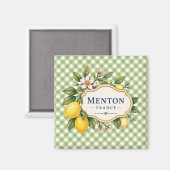 Menton French Riviera Magnet - Green Lemon マグネット (正面/裏面)