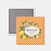 Menton French Riviera Magnet - Orange Lemon マグネット (正面/裏面)