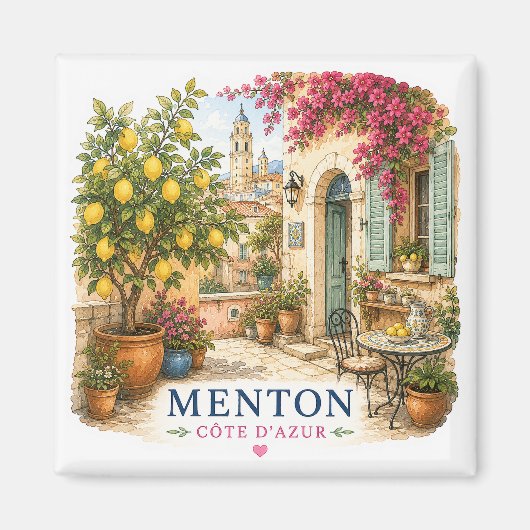 Menton French Riviera Magnet - Patio マグネット (正面)