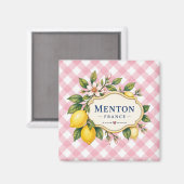 Menton French Riviera Magnet - Pink Lemon マグネット (正面/裏面)