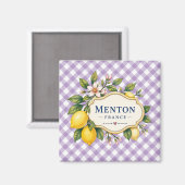 Menton French Riviera Magnet - Purple Lemon マグネット (正面/裏面)