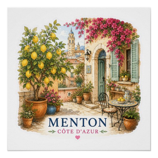 Menton French Riviera - Patio ポスター (正面)