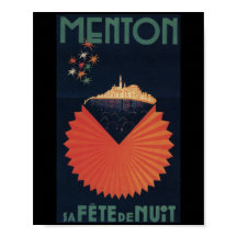 Menton Sa Fete de Nuit フランスの Rivieraはがき