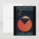 Menton Sa Fete de Nuit フランスの Rivieraはがき ポストカード (正面/裏面)
