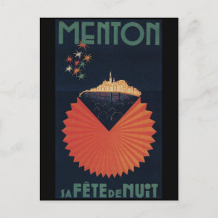 Menton Sa Fete de Nuit フランスの Rivieraはがき ポストカード