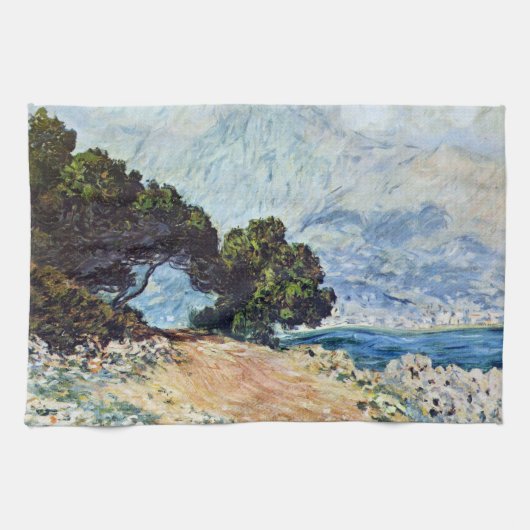 Menton Seen from Cap Martin by Claude Monet キッチンタオル (横)