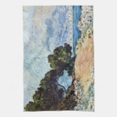 Menton Seen from Cap Martin by Claude Monet キッチンタオル (縦)