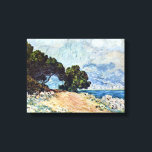 Menton Seen from Cap Martin by Claude Monet キャンバスプリント<br><div class="desc">Menton Chap Martin(1884)からClaude Monetによって見られるMentonは、ヴィンテージの印象派の素晴らしアートサ絵画ーケープだ。木々、海、海岸海岸線が前面に並び、町や山々が背景になっている。空にはふわふわの雲が広がる晴れた日。Cap Martinの海岸から南フランスのMentonの都市の眺め。アーティストについて：クロード・モネ(1840-1926)は印象派の運動の創始者であフランスのり絵画、その絵画の大部分は「空中に浮かぶ」（野外に浮かぶ）スタイル印象派の風景である。</div>