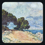 Menton Seen from Cap Martin by Claude Monet スクエアシール<br><div class="desc">Menton Chap Martin(1884)からClaude Monetによって見られるMentonは、ヴィンテージの印象派の素晴らしアートサ絵画ーケープだ。木々、海、海岸海岸線が前面に並び、町や山々が背景になっている。空にはふわふわの雲が広がる晴れた日。Cap Martinの海岸から南フランスのMentonの都市の眺め。アーティストについて：クロード・モネ(1840-1926)は印象派の運動の創始者であフランスのり絵画、その絵画の大部分は「空中に浮かぶ」（野外に浮かぶ）スタイル印象派の風景である。</div>