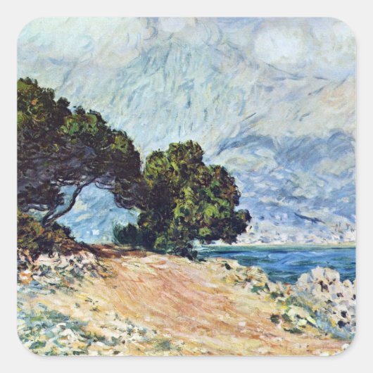 Menton Seen from Cap Martin by Claude Monet スクエアシール (正面)
