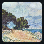 Menton Seen from Cap Martin by Claude Monet スクエアシール<br><div class="desc">Menton Chap Martin(1884)からClaude Monetによって見られるMentonは、ヴィンテージの印象派の素晴らしアートサ絵画ーケープだ。木々、海、海岸海岸線が前面に並び、町や山々が背景になっている。空にはふわふわの雲が広がる晴れた日。Cap Martinの海岸から南フランスのMentonの都市の眺め。アーティストについて：クロード・モネ(1840-1926)は印象派の運動の創始者であフランスのり絵画、その絵画の大部分は「空中に浮かぶ」（野外に浮かぶ）スタイル印象派の風景である。</div>