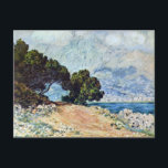 Menton Seen from Cap Martin by Claude Monet ポストカード<br><div class="desc">Menton Chap Martin(1884)からClaude Monetによって見られるMentonは、ヴィンテージの印象派の素晴らしアートサ絵画ーケープだ。木々、海、海岸海岸線が前面に並び、町や山々が背景になっている。空にはふわふわの雲が広がる晴れた日。Cap Martinの海岸から南フランスのMentonの都市の眺め。アーティストについて：クロード・モネ(1840-1926)は印象派の運動の創始者であフランスのり絵画、その絵画の大部分は「空中に浮かぶ」（野外に浮かぶ）スタイル印象派の風景である。</div>