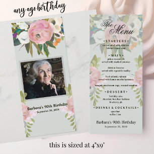 MENU エレガント90歳の誕生日(何歳でも) 写真 メニュー