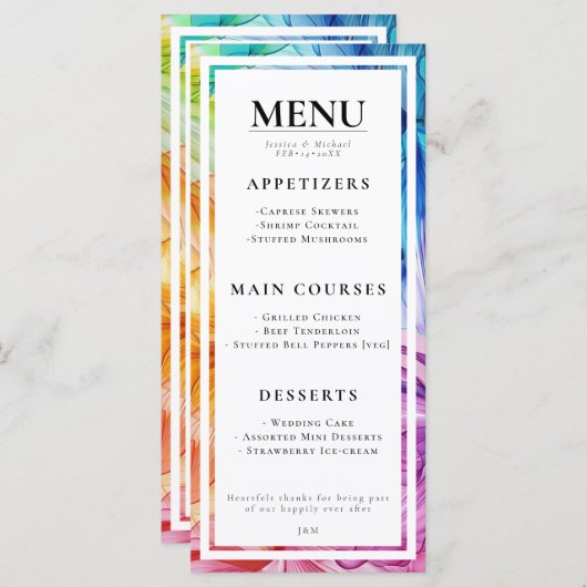 MENU +素敵な文字Ethereal開花 メニュー (正面/裏面)