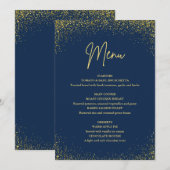 Menu 75th birthday Navy Gold Glitter メニュー (正面/裏面)