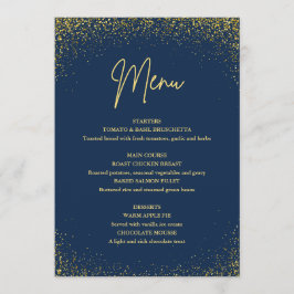 Menu 75th birthday Navy Gold Glitter メニュー