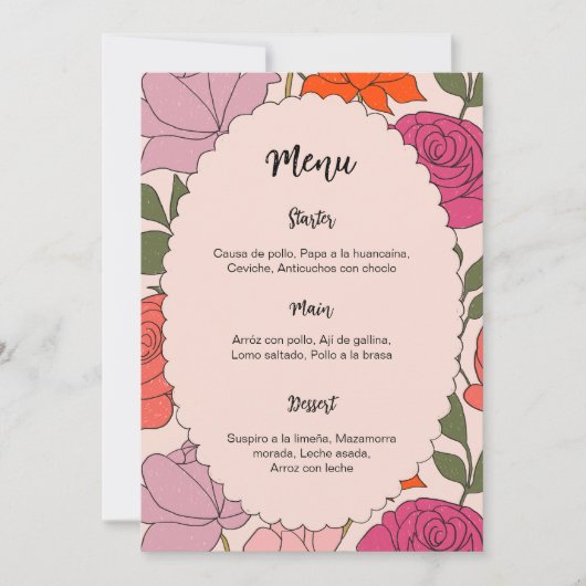 Menu and place card template 2 in 1 招待状 (正面)