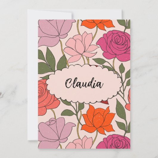 Menu and place card template 2 in 1 招待状 (裏面)