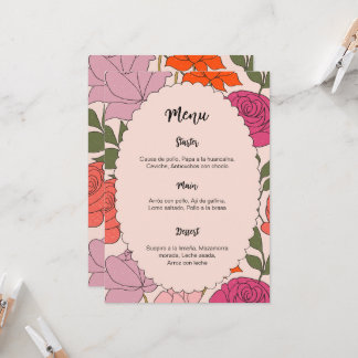Menu and place card template 2 in 1 招待状