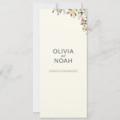 Menú boda flores tropicales bohemio clásico (裏面)