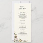 Menú boda flores tropicales bohemio clásico (正面)