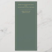 Menú Bodas Oro Verde Oliva Bilingüe Español Inglés メニュー (裏面)