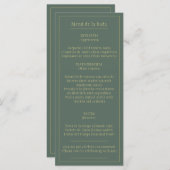 Menú Bodas Oro Verde Oliva Bilingüe Español Inglés メニュー (正面/裏面)