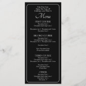 Menu Card - Black White - Add your own details メニュー (正面)