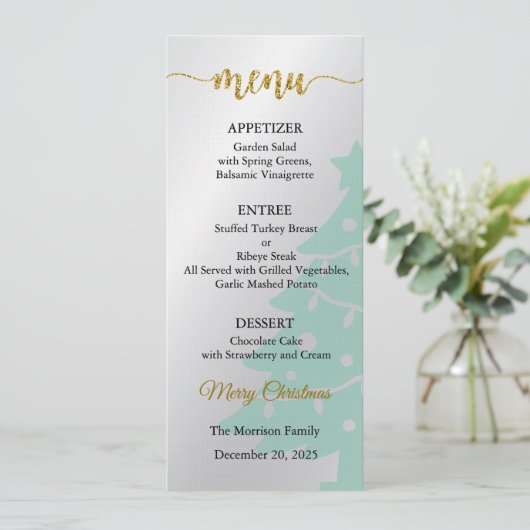 Menu Card, Christmas Menu, Dinner, Lunch 招待状 (スタンド正面)