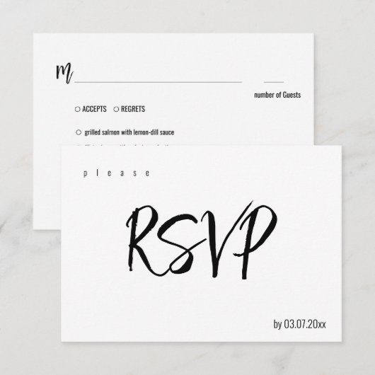 MENU choice💍ミニマルエレガントリスト 出欠カード (正面/裏面)