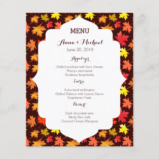 MENU Colors of Autumn 結婚's (正面)