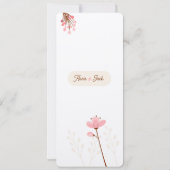 Menú de boda rosa y beige flores silvestres (裏面)