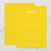 Menu de mariage Colorus - Jaune Citron メニュー (正面/裏面)
