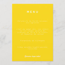 Menu de mariage Colorus - Jaune Citron メニュー