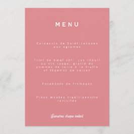 Menu de mariage Colorus - Rose メニュー