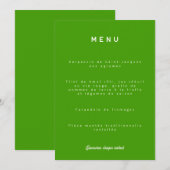 Menu de mariage Colorus - Vert Citron メニュー (正面/裏面)